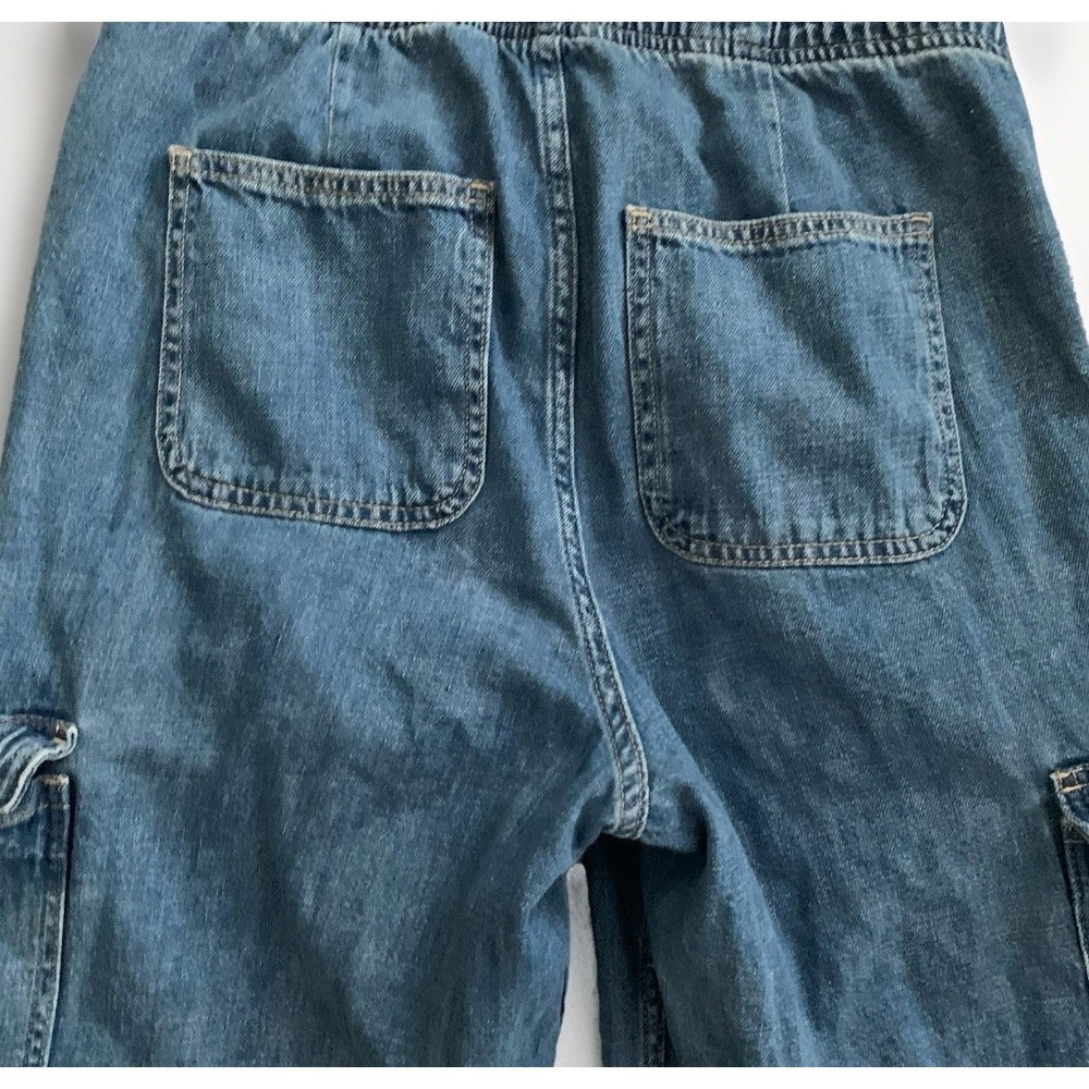 GAP Wide Leg Cargo Denim Pants in Blue - Picture 8 of 8